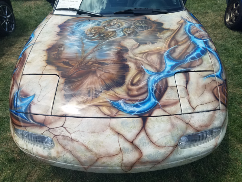 You know what I need on my hood!? A disembodied wave approaching a wormhole in the salt flats and encountering a tree, as well as some big cats.